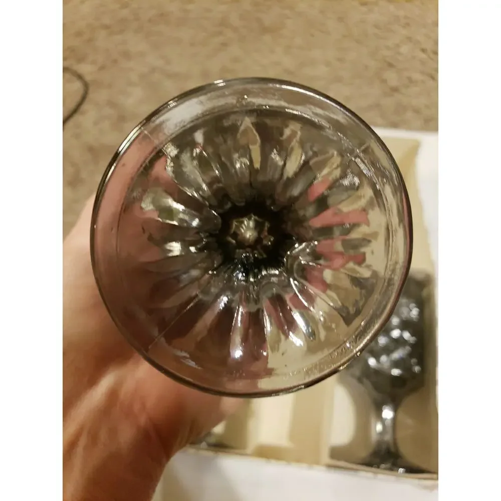 5 Vintage Anchor Hocking Wexford Pattern Cordial Glasses Wine Mist Smoke Color